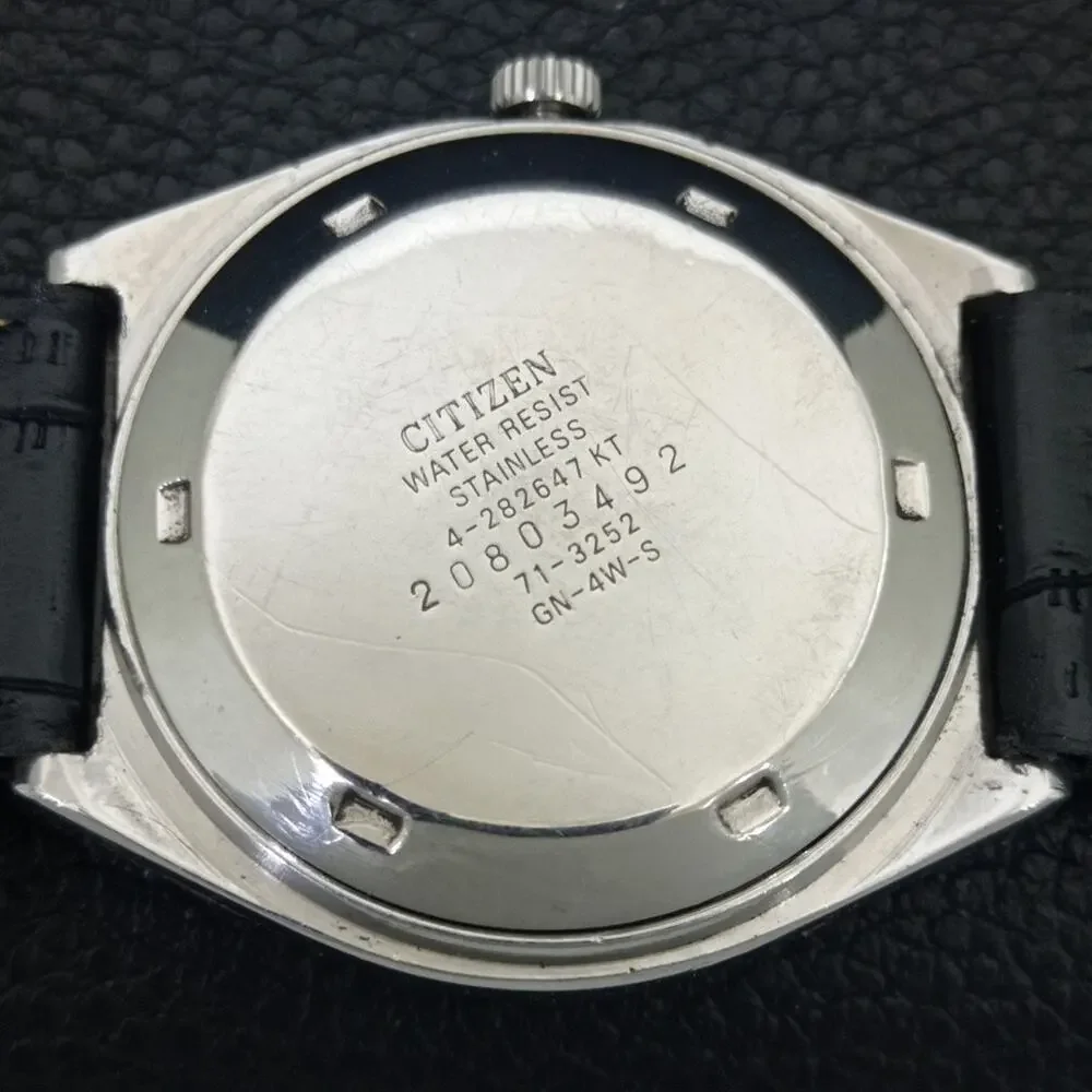Vintage 1988 Citizen Automatic Mens Silver Watch W/daydate & Beige accents